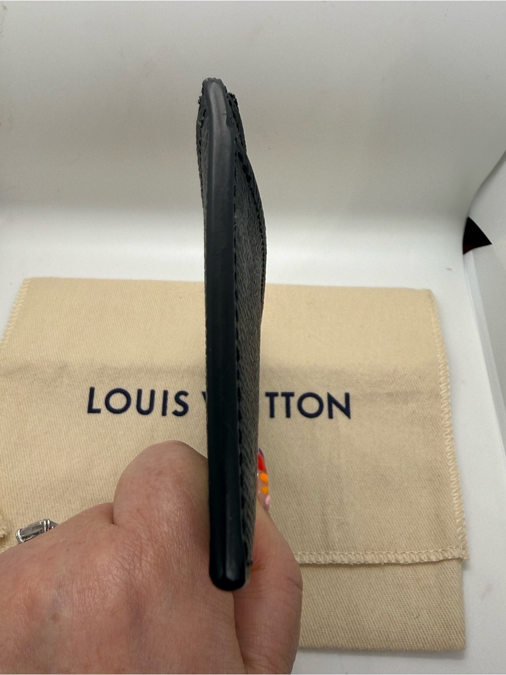 Louis Vuitton Coin Card Holder • Monogram Eclipse Canvas • Like New - Picture 3 of 9